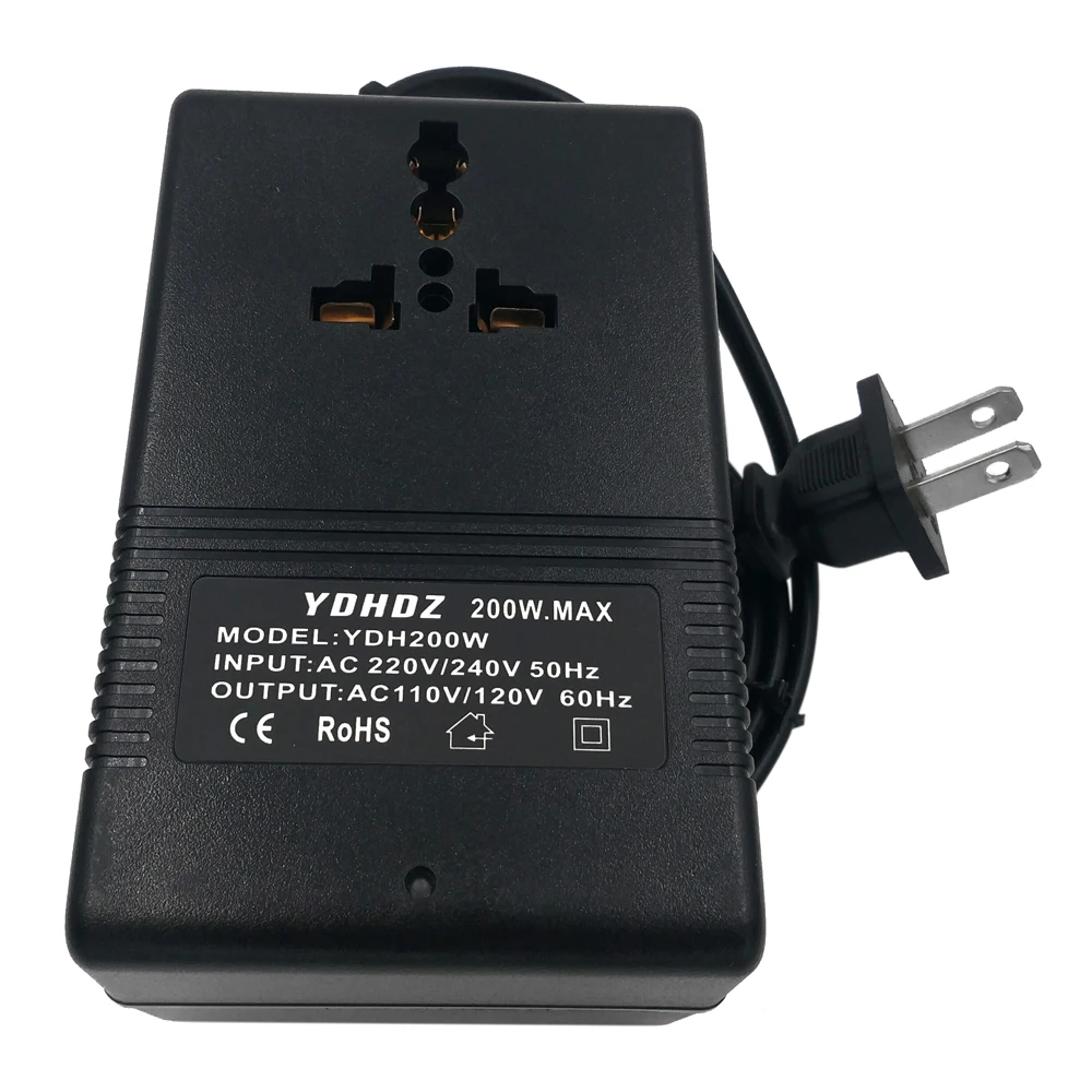 

Hot Intelligent 200W AC 220V To 110V Efficient Household Step Down Transformer Voltage Converter Travel Power Adapter