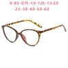 Leopard Frame 1.56 Aspheric Cat Eye Myopia Glasses With Prescription Women Men Single Vision Myopic Spectacles -0.5 -0.75 To -6 1