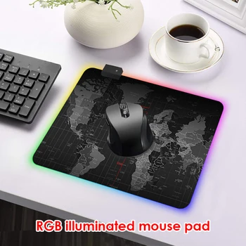 

Map Print LED RGB Gaming Mousepad Backlight Non-Slip Rubber Desk Mouse Mat