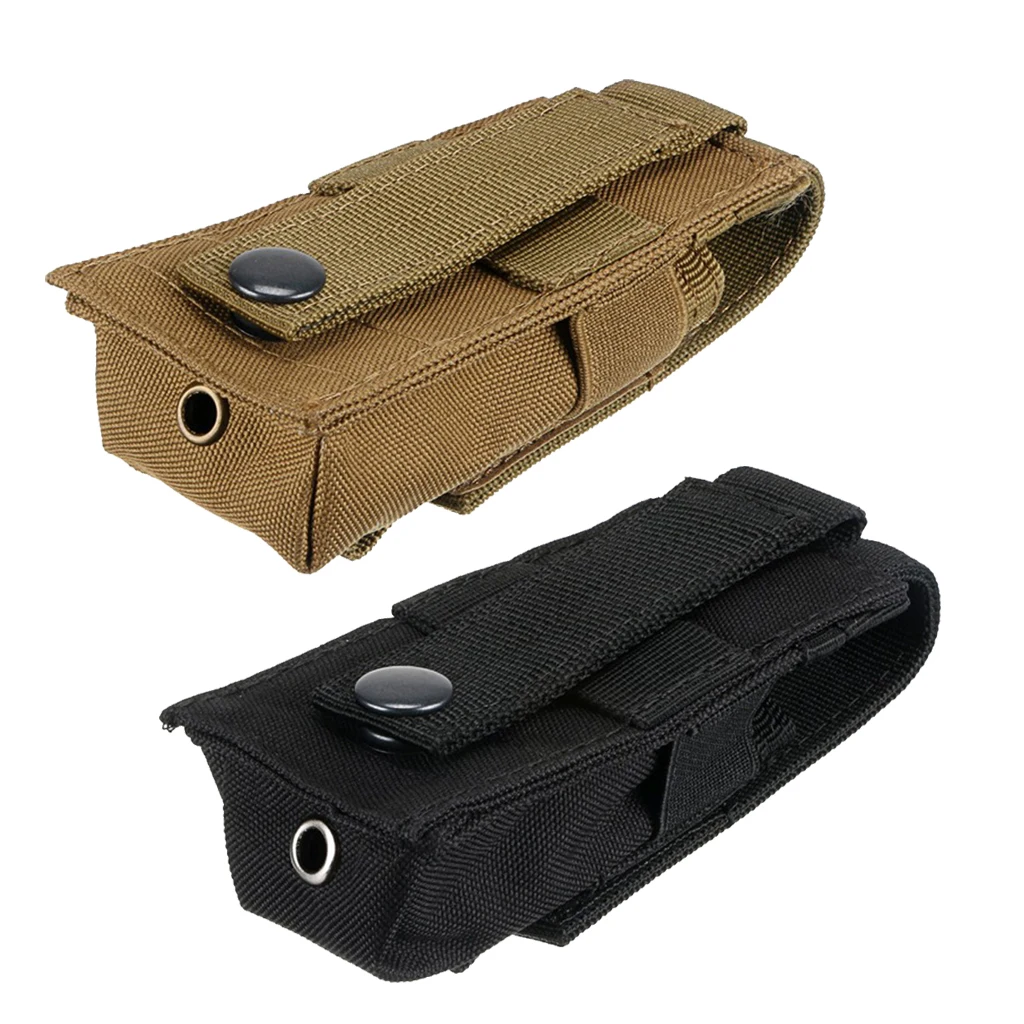 2Pcs Nylon Case Multiple Flashlight Pouch Holster Belt Carry Case Holder Molle System Torch Bag