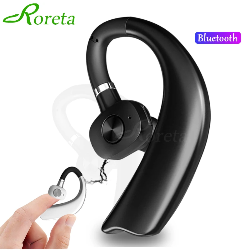 Roreta 2019 New Wireless Bluetooth Earphone Business Headsets with Mic Handsfree call Ear-hook Earphones For iPhone Android IOS