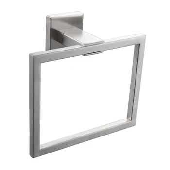 

Practical Towel Holder Wall Mounted Hanger Home Rail Toilet Modern Saving Space Stainless Steel Storage Rack Square Shape