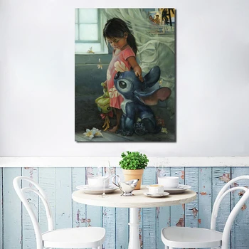 

Home Decor 5D Diamond Embroidery Lilo Stitch Realistic Painting Full Round/Square Drill Cross Stitch Picture Handmade Wall Art