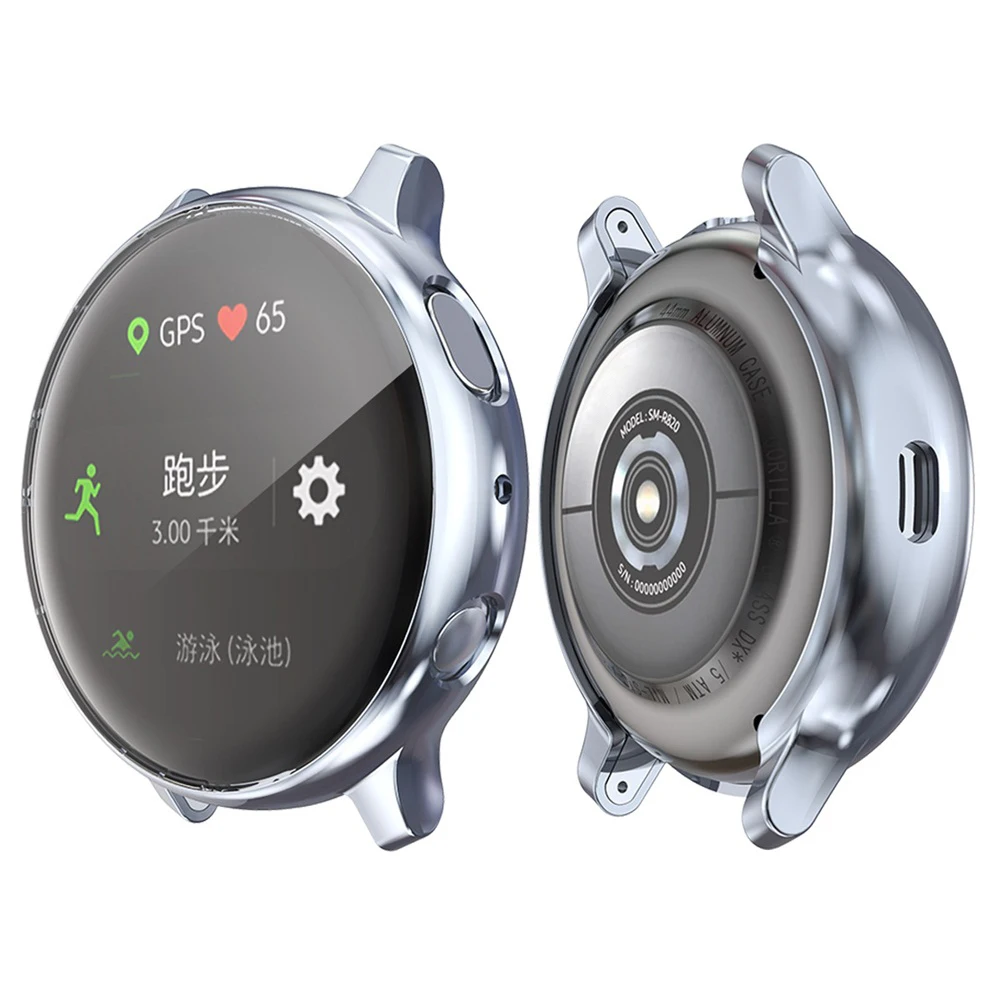 Sleek Electroplate TPU Watch Case with Full Screen Protector