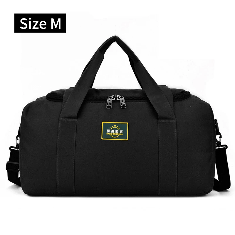 Женская дорожная сумка, холщовая мужская сумка для багажа, Большая вместительная сумка, сумка для путешествий, сумка через плечо, большая дорожная сумка XA210K - Цвет: Black M