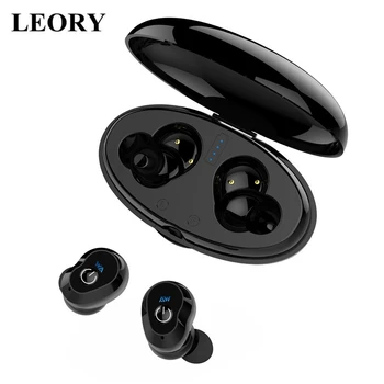 

LEORY TWS bluetooth 5.0 Earphone HIFI Stereo Strong Bass Wireless Earbuds IPX7 Waterproof Binaural Call Headsets With HD Mic