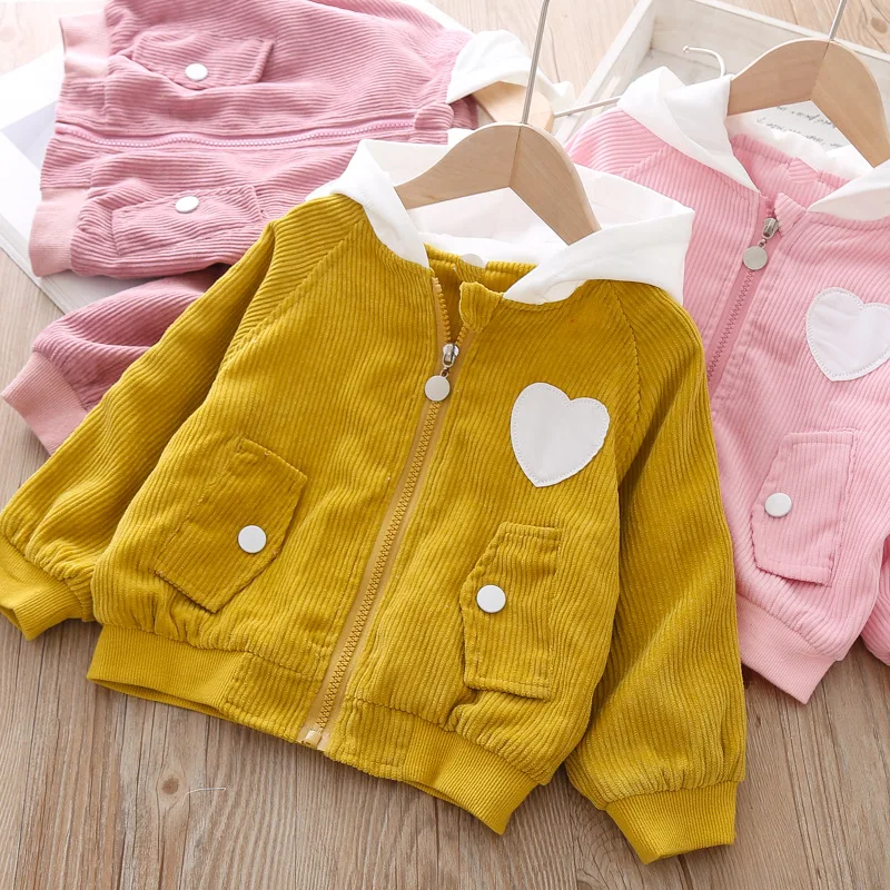 Humor Bear/ г. Новые осенние детские куртки верхняя одежда для девочек Детская Вельветовая куртка с капюшоном для девочек Рубашка на молнии