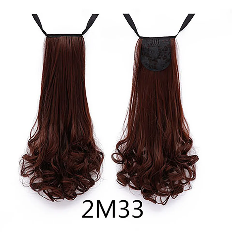 AOSIWIG 2" длинные женские кудрявые конский хвост парики конский волос шиньон для наращивания синтетические зажимы для волос накладные шиньоны в виде конского хвоста - Цвет: #3
