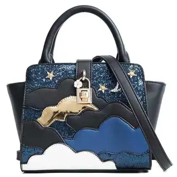 

Fashion Sequins Ladies handbag small Patchwork cloud star women messenger bag PU leather Shoulder Bags Female Totes pink bolsas