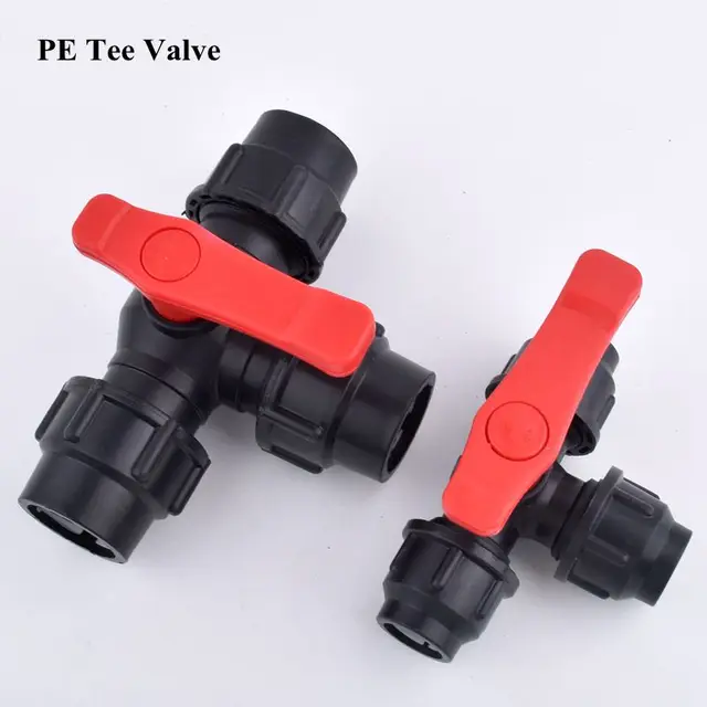 Raccordo A T Con Valvola A Sfera 3 Vie Per Tubi PE | Connessione Rapida, Diametri 20-50 Mm - Foto 2