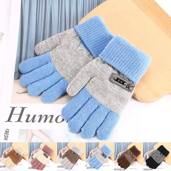 

Boys Kids Warm Knitted Gloves Children Winter Thick Full Mitten Finger Protector Pop Sale