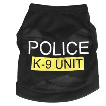 

2020 New Cute Pet Dog Puppy Clothes Police Printed Vest Costumes Summer Coat Letter Printed Outerwear Clothing