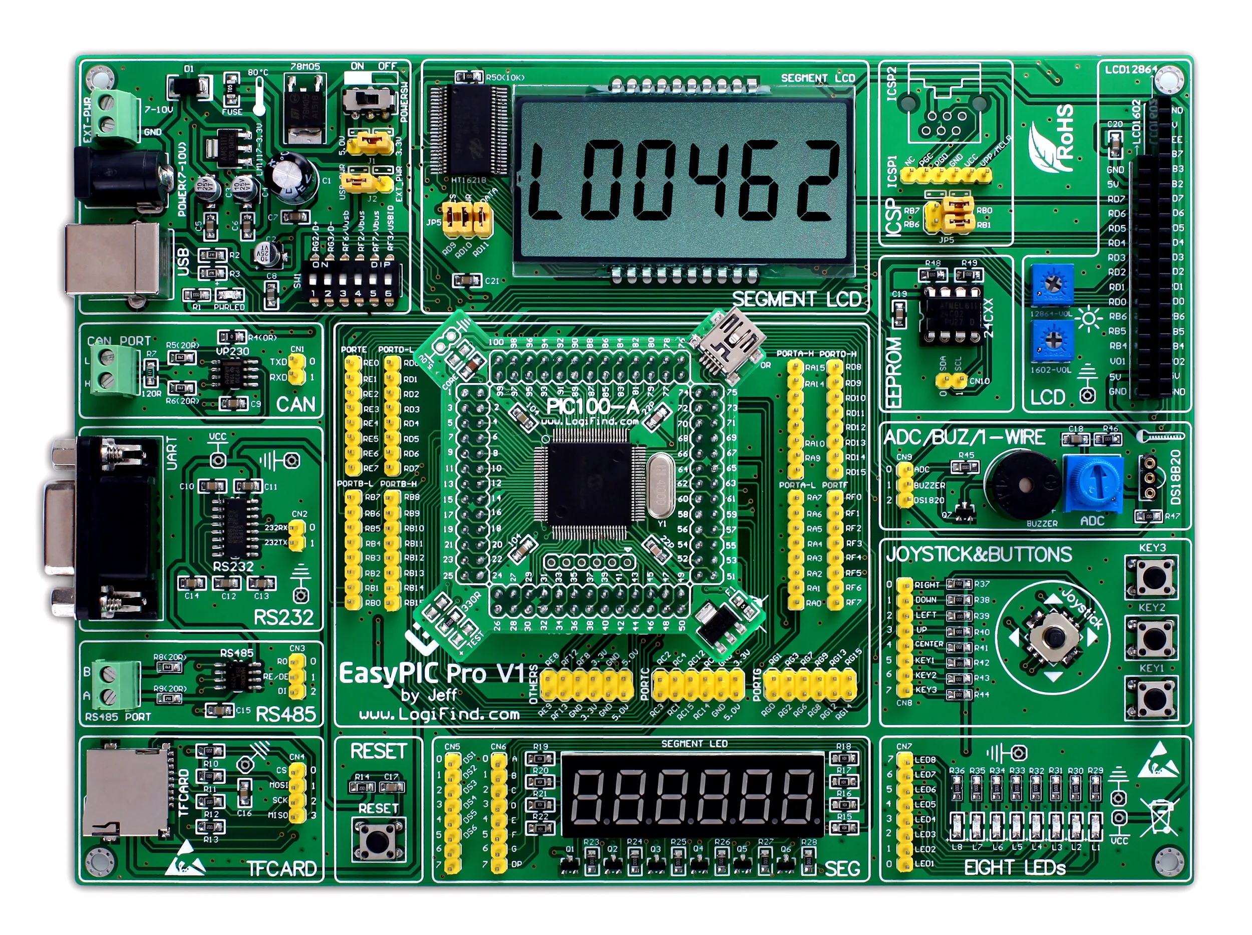 

easyPIC Pro Learning Development Board dsPIC PIC32 PIC24 with dsPIC33FJ256MC510A