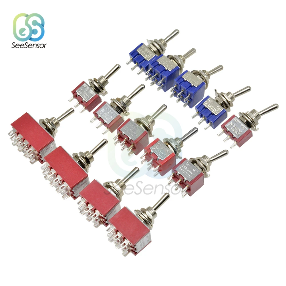 Heschen 3PST Maintained Toggle Switch – 15A 250VAC, ON/OFF, Metal, 6 Screw Terminals