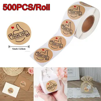 

1 inch Round Kraft, Thank You for Support Especially for You Thank You Stickers with Black Font and Red Heart Label Stickers