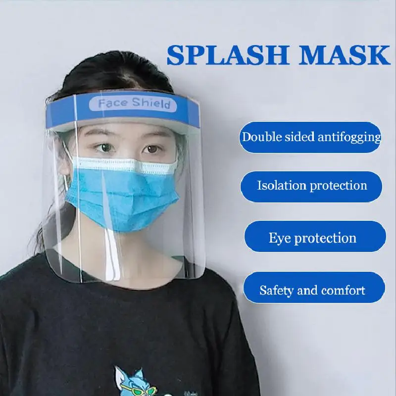 

3pcs Disposable Face Shield Mask Hd Protective Head-mounted Isolation Mask Anti-fog Dustproof Protective Face Shield With Sponge