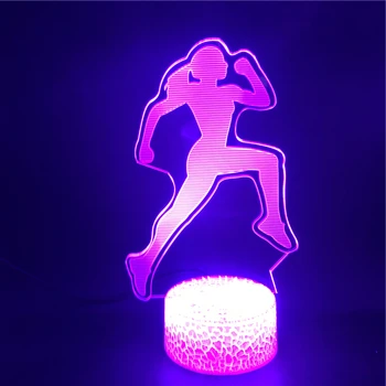 

3D Lamp A Girl Is Running Sport The Alarm Clock Base Atmosphere Best Gift for Children Touch Sensor Usb Led Night Light Lamp