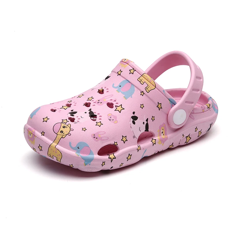 

2020 New Animal Print Sandals Home Cute Mules Clogs Summer Baby Boys Girls Flat Toddler Slippers Children Garden Shoes