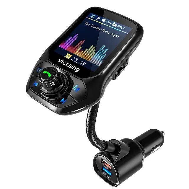 VicTsing Bluetooth fm-передатчик радио адаптер автомобильный Громкая связь вызов 3 USB порт с QC3.0 Быстрая зарядка fm-передатчик модуль - Название цвета: Черный
