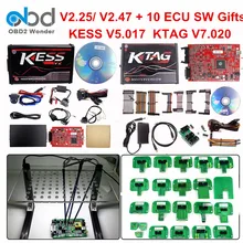 Полный набор Ktag 7,020 KESS V2 5,017 V2.47 красный светодиодный BDM Рамка ECU чип-тюнинг инструмент K-TAG V7.020 KESS V5.017 Мастер онлайн Версия ЕС
