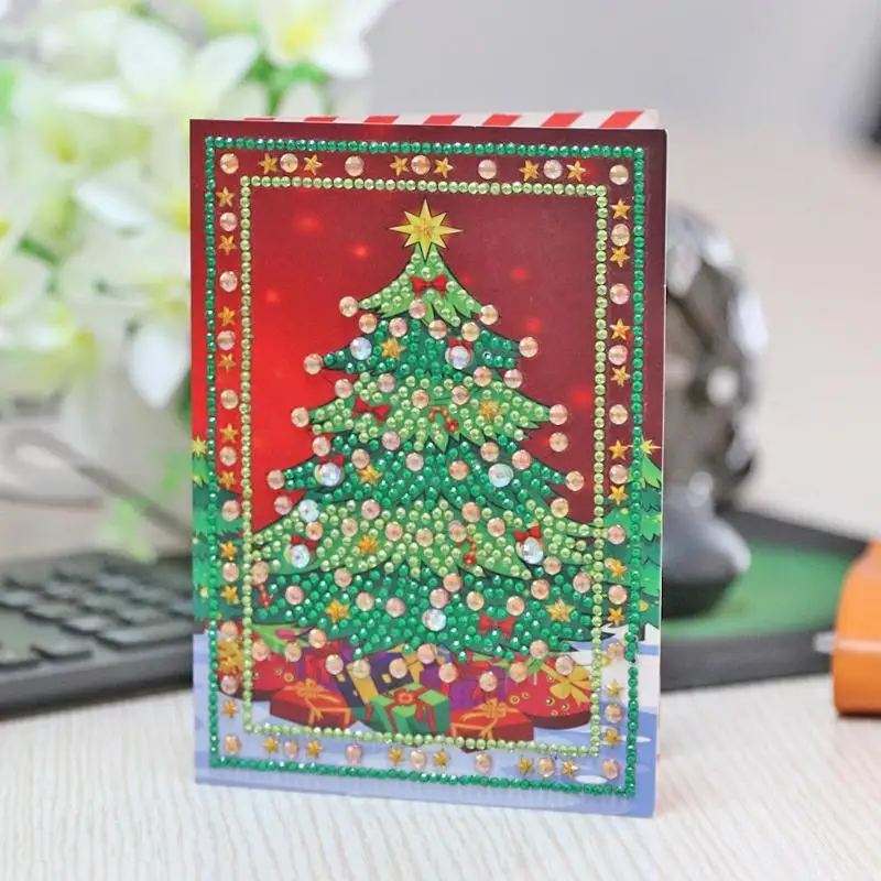 

5D DIY Special-shape Diamond Painting Xmas Tree Elk Christmas Greeting Card Greeting Cards Gift Cross Stitch Embroidery Mosaic K