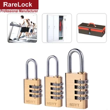 Copper Code Combination Padlock Digital Password Lock for Cabinet Box Game Luggage Bag Fitness Center Locker Rarelock A