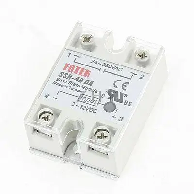 

DC3-32V to AC24-380V 1 Phase Solid State Relay SSR-40DA w Cover