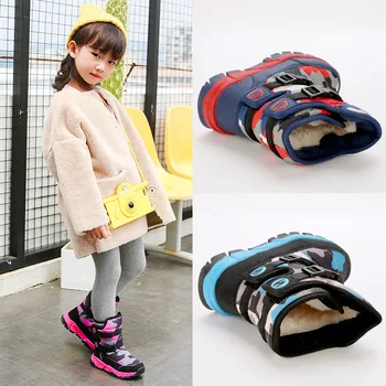 

Creative-Winter CHILDREN'S Snow Boots Girls plus Velvet Waterproof BOY'S Shoes Warm Camouflage Cotton-padded Shoes Big Boy Short