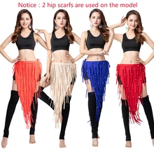 

New Belly Dance Hip Scarf Triangle Lengthen Wraps Belts Skirt with Tassels Women Oriental Belly Dancing Costumes Skirt Wear