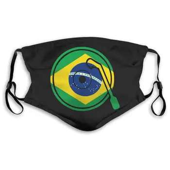 

Vinyl Record Brazil Flag Active Carbon Filter Mask with PM2.5 Filters 5 Layers of Protection for Men and Women