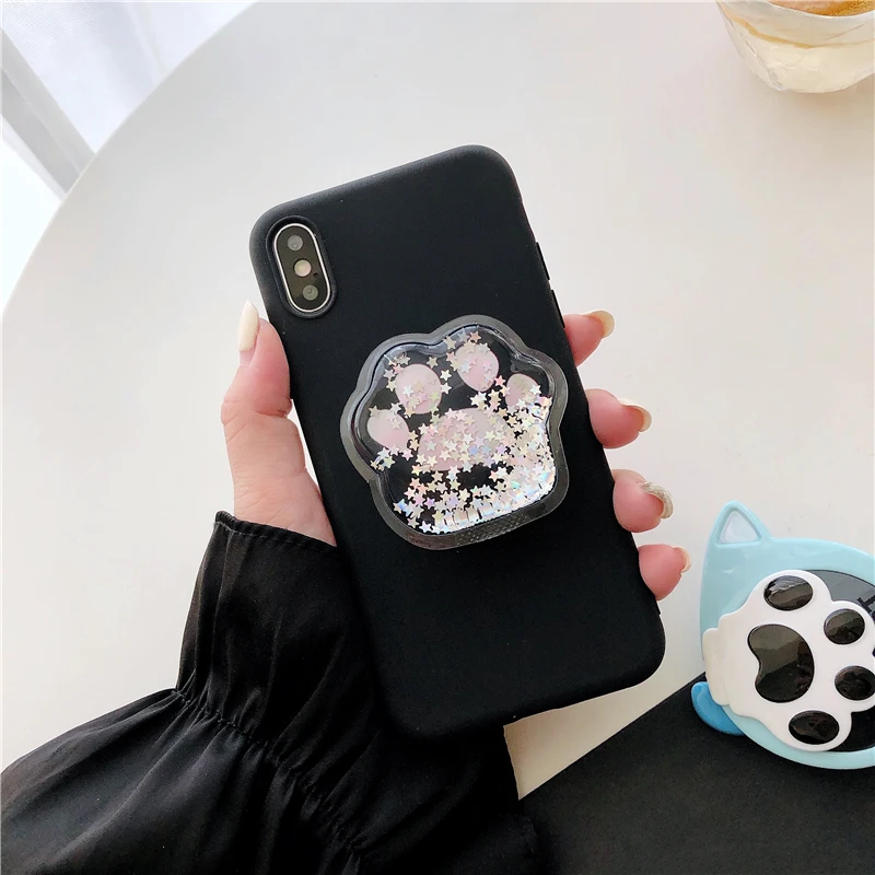 3D Quicksand Phone Holder Case For Samsung Galaxy A50 A30 A40 A20 A10 A70 A60 A80 A7 A8s Cute Stand Soft Back Cover - Цвет: 03