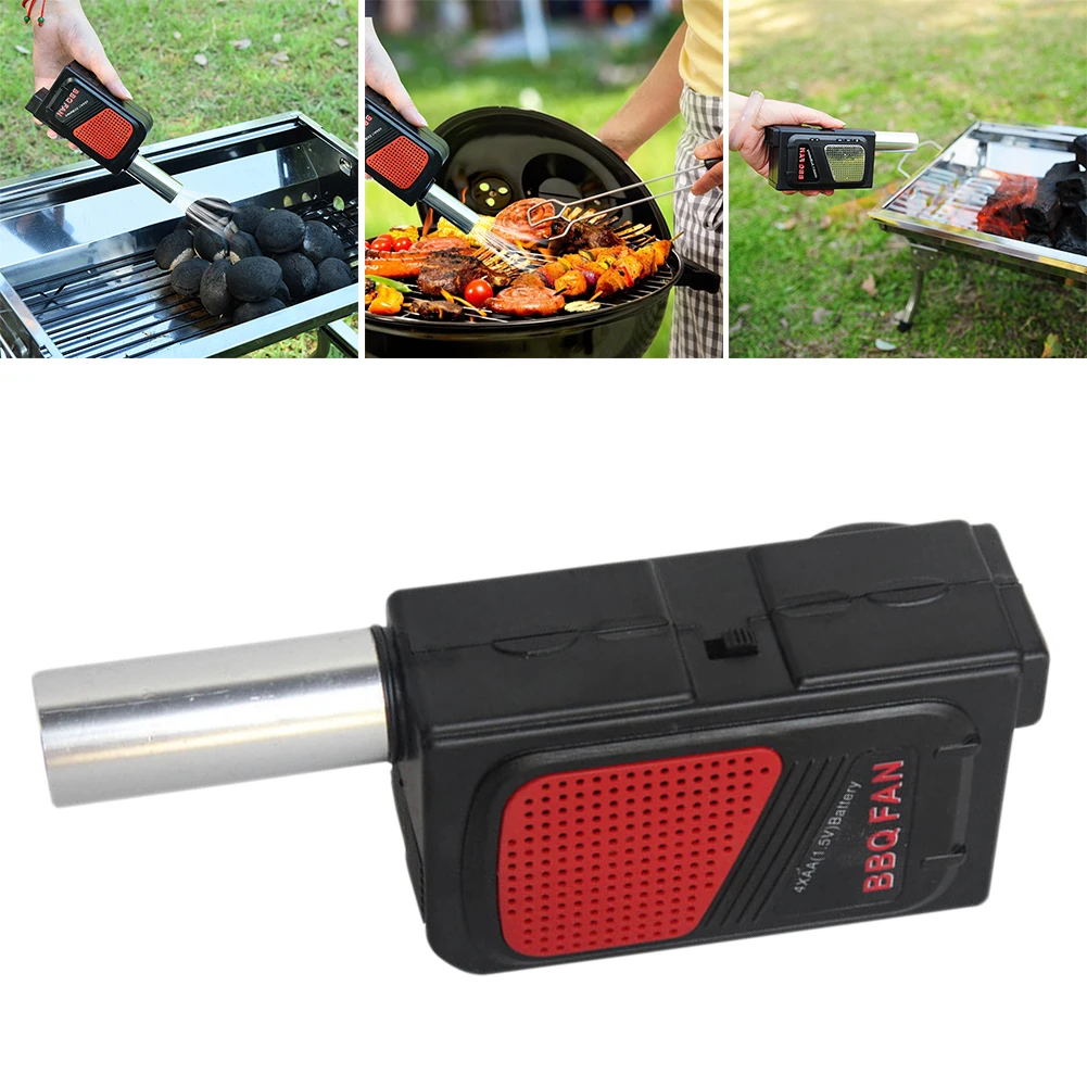 Portable Electric Barbecue BBQ Fan Air Blower Fire Bellows Camping Cooking 
