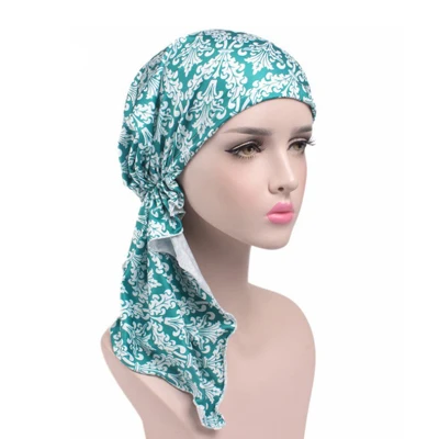 1Pcs Fashion Floral Print Women Turban Cap Autumn Casual Beanies Soft Cotton Headscarf Caps Turban Cap Headwear Accessories - Цвет: 3