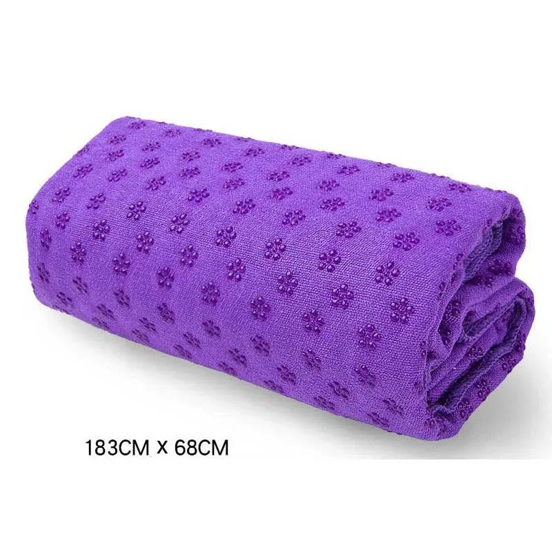 183*82 см нескользящий коврик для йоги, покрытие из микрофибры, быстросохнущее спортивное полотенце, одеяло для занятий спортом, фитнесом, упражнениями, одеяло для пилатеса и йоги - Цвет: 183x68 Purple