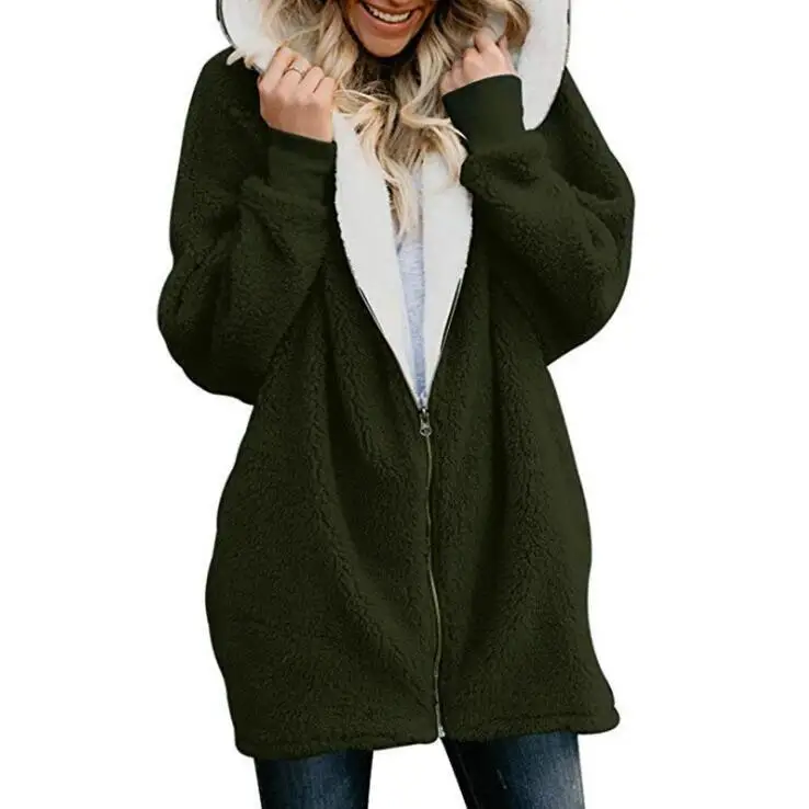 Женское пальто из искусственного меха на молнии, манто Femme Hiver Casaco Feminino, Меховая куртка, зимняя плюшевая одежда Abrigo Mujer, Женское зимнее пальто