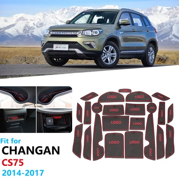 

Anti-Slip Rubber Gate Slot Cup Mat for Changan CS75 2014~2017 Door Groove Mat Cushion Car Accessories Stickers 2015 2016 CS 75