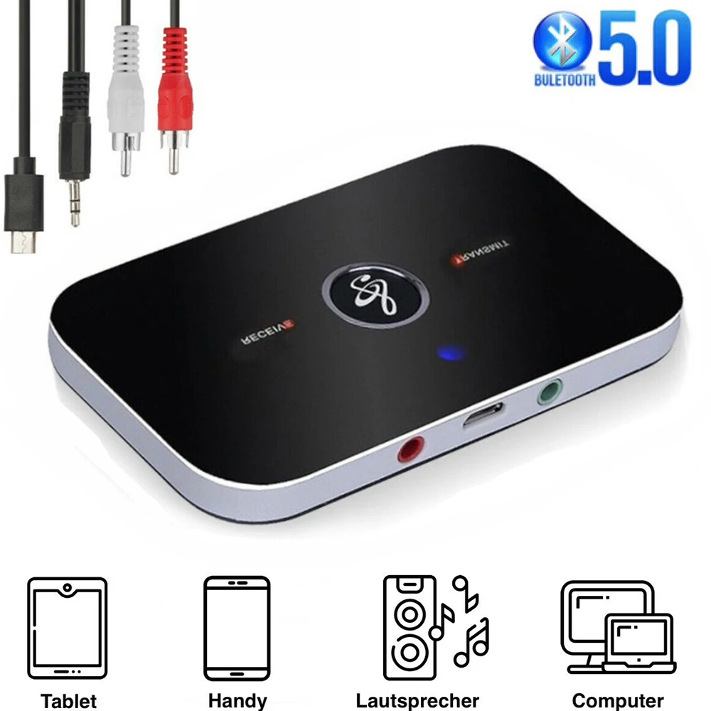 Bluetooth 5 0 Audio Transmitter Receiver B6 Wireless RCA 3 5mm Aux Jack USB Dongle Stereo Music Adapter for Car PC TV Headphones