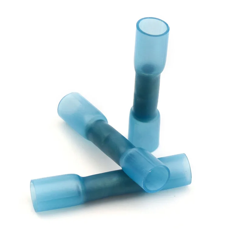 

20PCS Blue Insulated Heat Shrink Butt Wire Connectors Set DYBT2 Waterproof Electrical Wire Cable Crimp Terminals 16-14 AWG