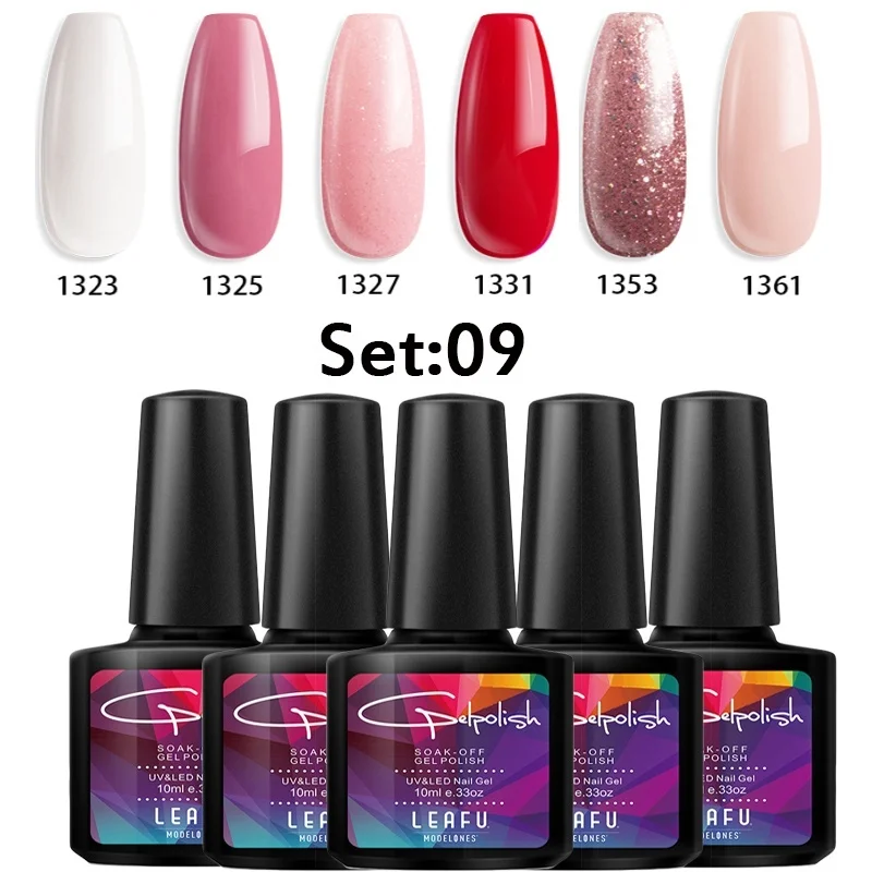 9 Modelones 6 шт./лот блестящий цвет светодиодный Гель-лак для ногтей с коробкой упаковка ногтей салон УФ Гель-лак для ногтей Полупостоянный эмаль ногтей комплект - Цвет: 9