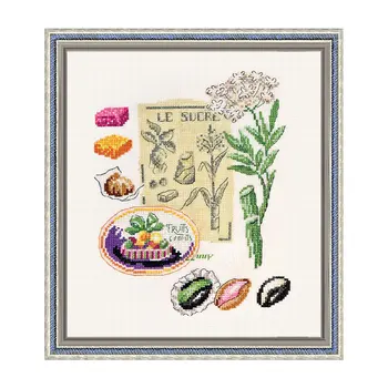 

Precision Printing Fishxx Cross Stitch Kit A1436 Chocolate Dessert Hand-embroidered Restaurant Paintings of Plants and Food