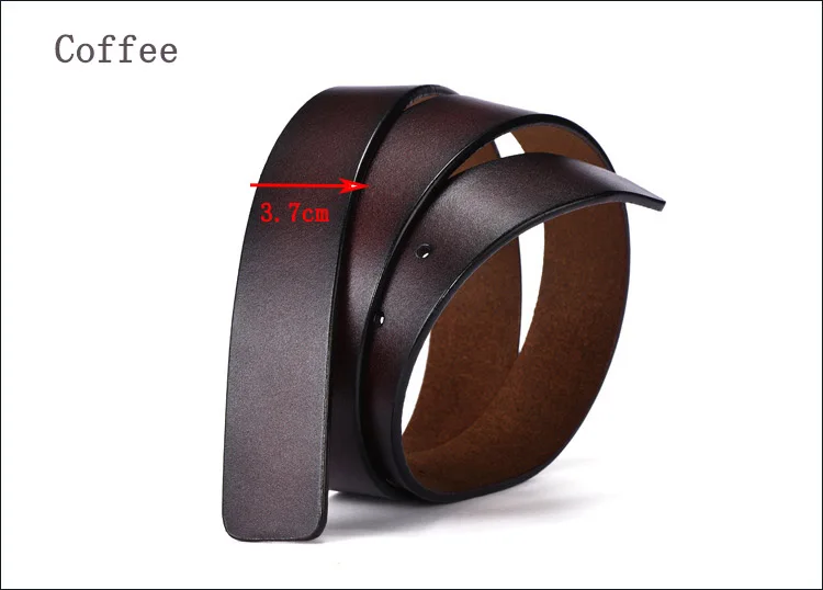 3.7cm-Coffee Deepeel 1 шт., 3,3-3,7 см* 110-130 см, мужской 2-й слой, Воловья кожа, натуральная кожа, ремень без головы, Ретро стиль, одежда, аксессуары для MenYK737 - Цвет: 3.7cm-Coffee