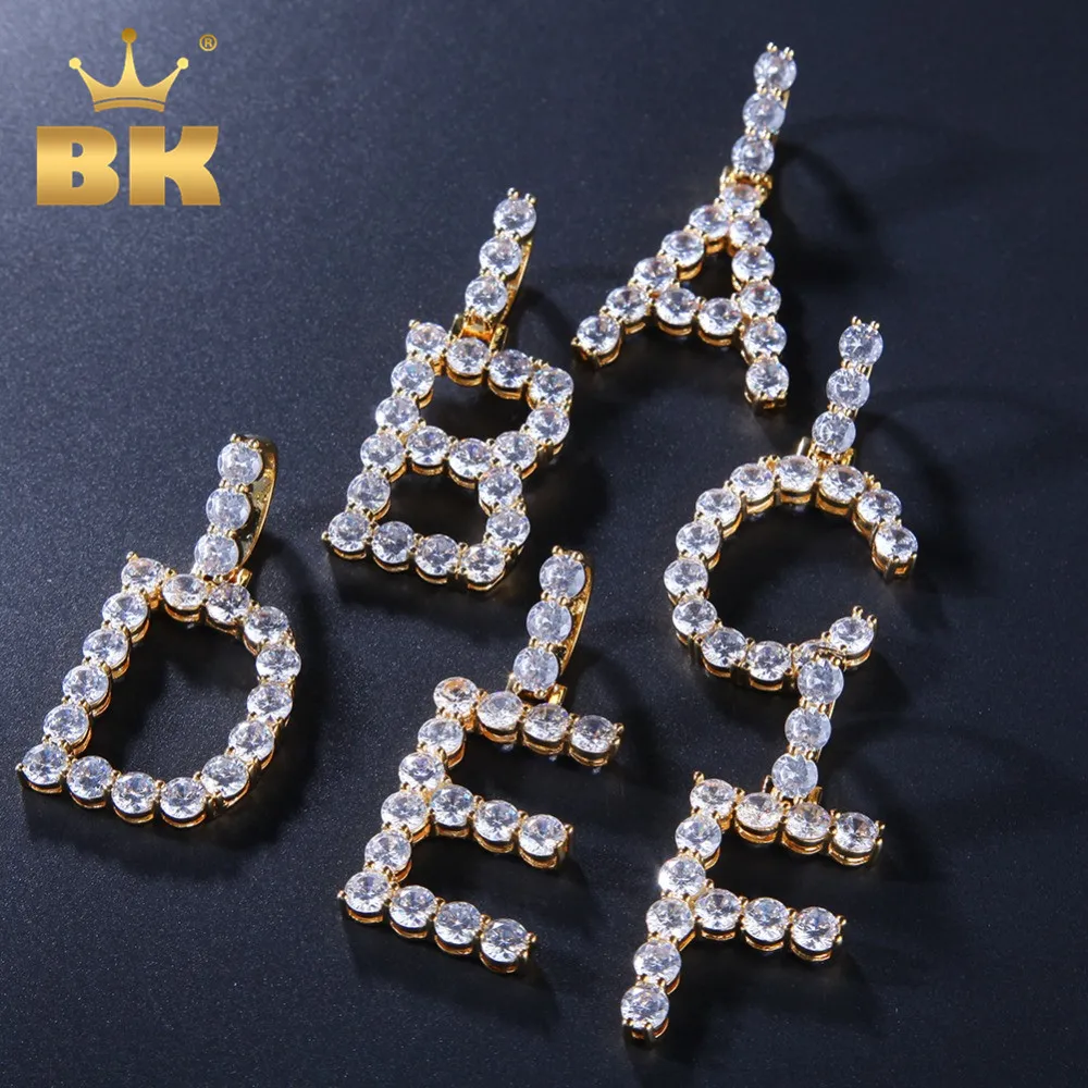 Украшения BLING KING 26 интимные буквы ледяной круглый кубический цирконий подвеска с