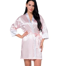 Летнее и осеннее женское шелковое платье, японское кимоно, кардиган, ночная рубашка, сексуальная короткая Пижама, Халат