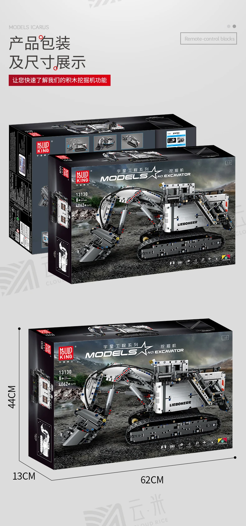 Плесень King Technics 13130 Rc строительные блоки Liebherrs Terex RH400 горный экскаватор R 9800 модель автомобиля совместимая 42100