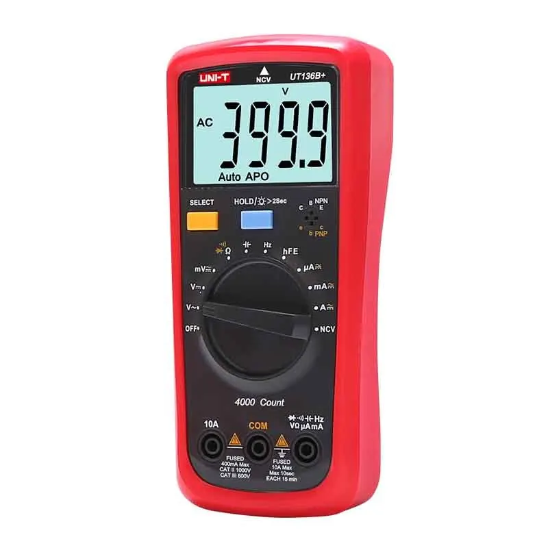 UNI-T UT136B+ Multimeter Digital multimeter tester AC DC Voltmeter Ammeter Ohm capacitance HFE Diode/transistor tester
