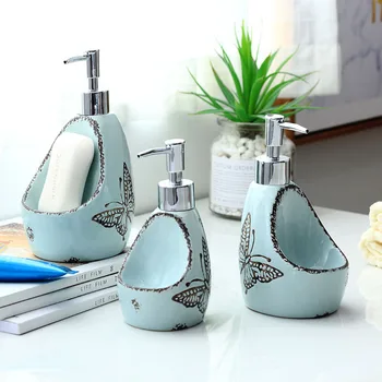 

Dual-use Ceramic Liquid Soap Dispenser Soap Dish Bathroom Lotion Bottle Detergent Hand Sanitizer Box Sponge Stor Organizer Rack