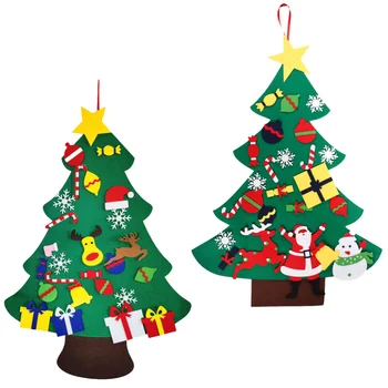 

2 Pcs 1 Set Felt Christmas Trees Creative Decorations for Xmas