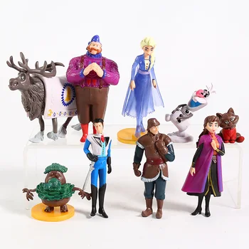 

Queen Anna Princess Elsa Olaf Kristoff Sven PVC Figures Toys 9pcs/set