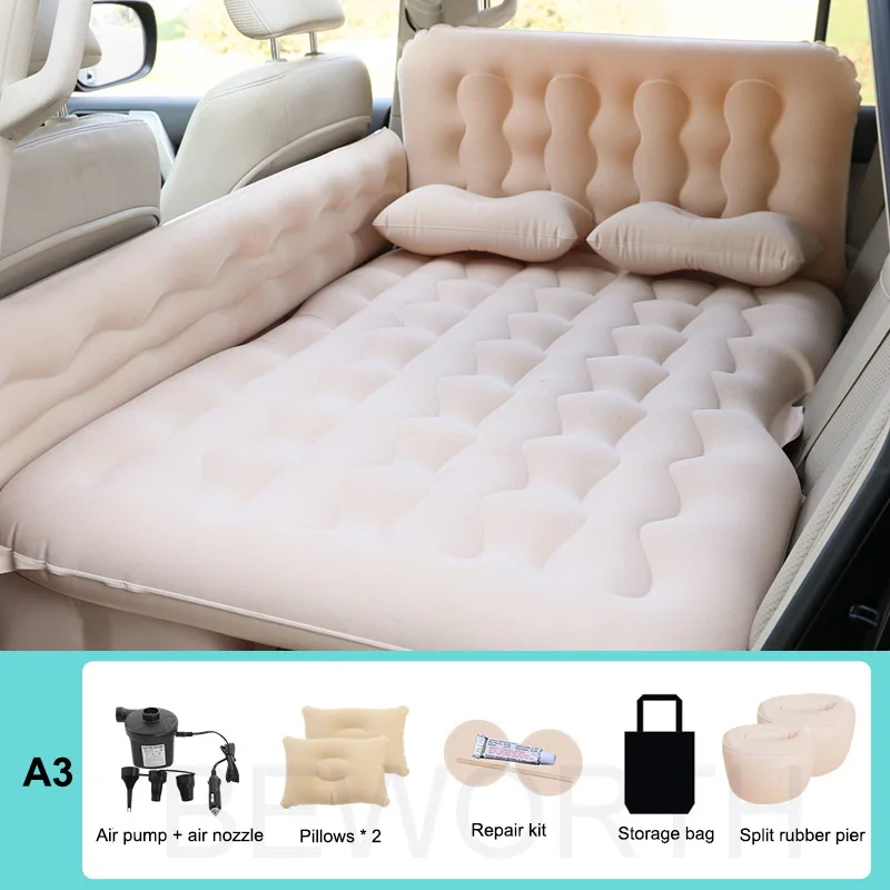 Inflatable Mattress Air Cushion Bed Sleep Rest SUV Travel Bed Universal Car Rear Seat Multi Functional for Outdoor Camping Beach