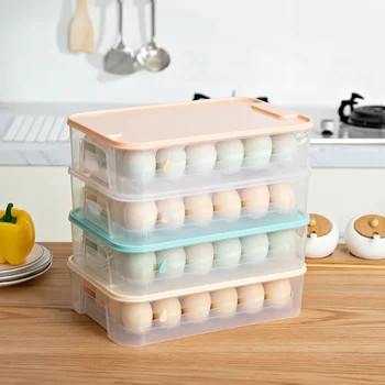 

Plastic Egg Storage Box Organizer Kitchen Case Refrigerator Storage Box Fridge Container Storage Box Home Organizer #L